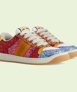 Gucci Lovelight Screener Sneaker With Glitter 710534 Faaku 4942