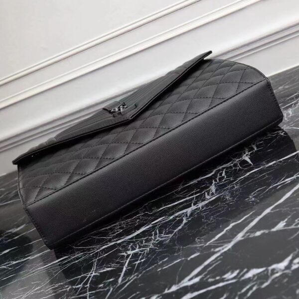 Saint Laurent Envelope Large Bag In Mix Matelassé Grain De Poudre Embossed Leather Black 31Cm 600166Bow981000 - Image 6