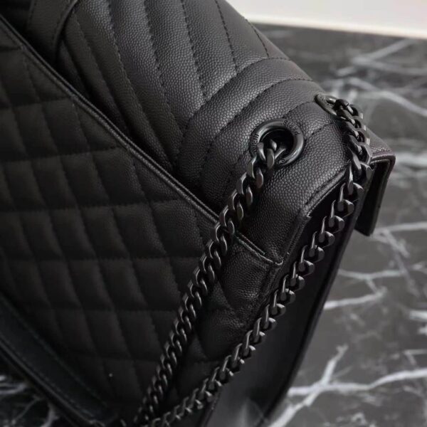 Saint Laurent Envelope Large Bag In Mix Matelassé Grain De Poudre Embossed Leather Black 31Cm 600166Bow981000 - Image 4