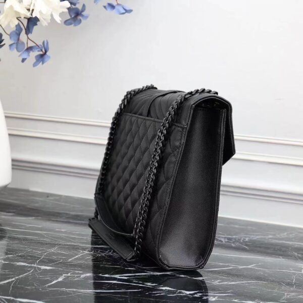 Saint Laurent Envelope Large Bag In Mix Matelassé Grain De Poudre Embossed Leather Black 31Cm 600166Bow981000 - Image 3