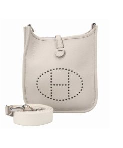 Hermes Clemence Evelyne Pm White 30Cm