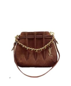 Saint Laurent Bucket Bag Brown 23Cm