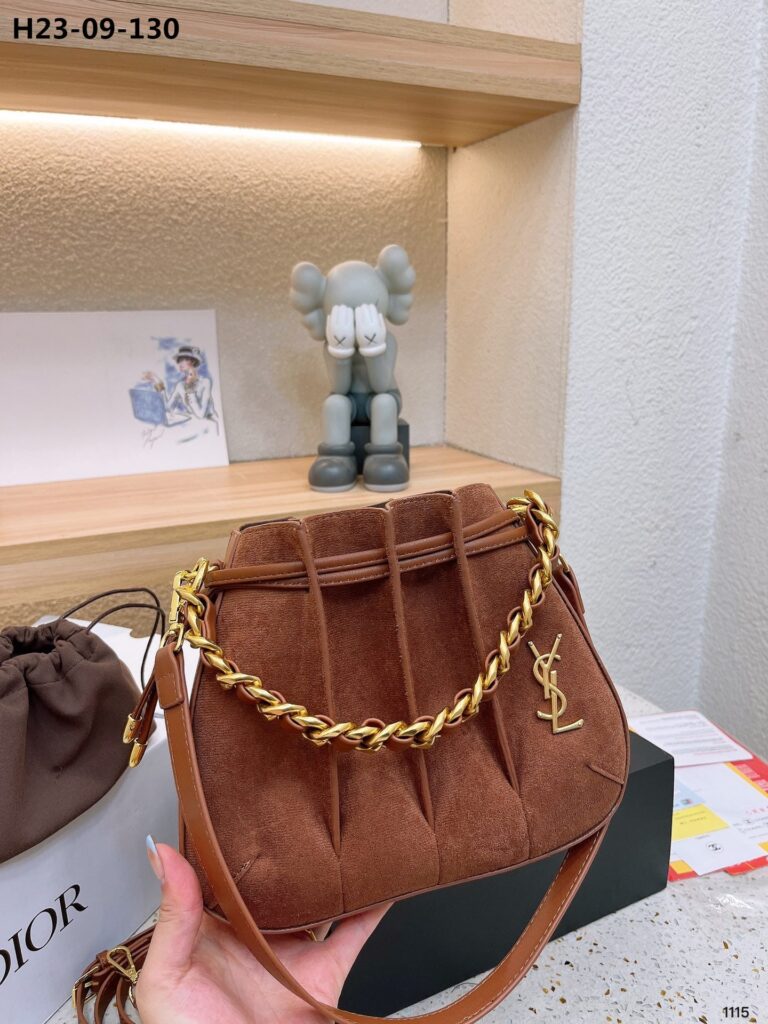 Saint Laurent Bucket Bag Brown 23Cm - Image 4