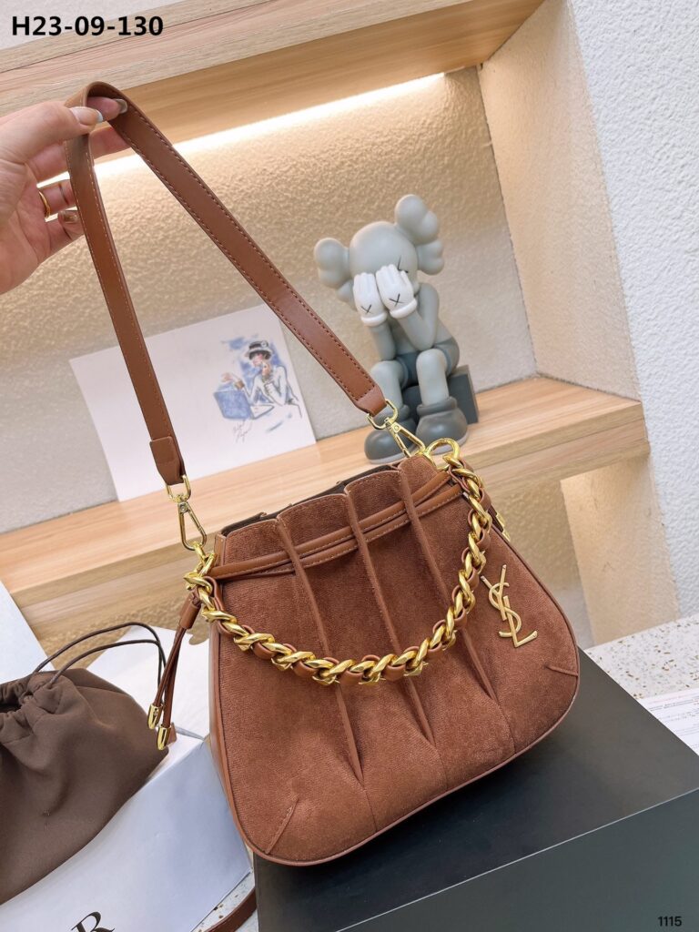 Saint Laurent Bucket Bag Brown 23Cm - Image 5