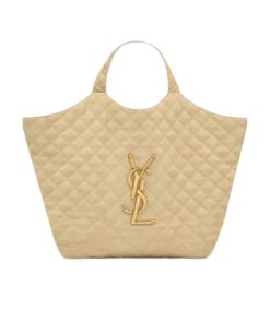 Saint Laurent Icare Maxi Shopping Bag In Quilted Lambskin Beige 43Cm 698651Aabr89748