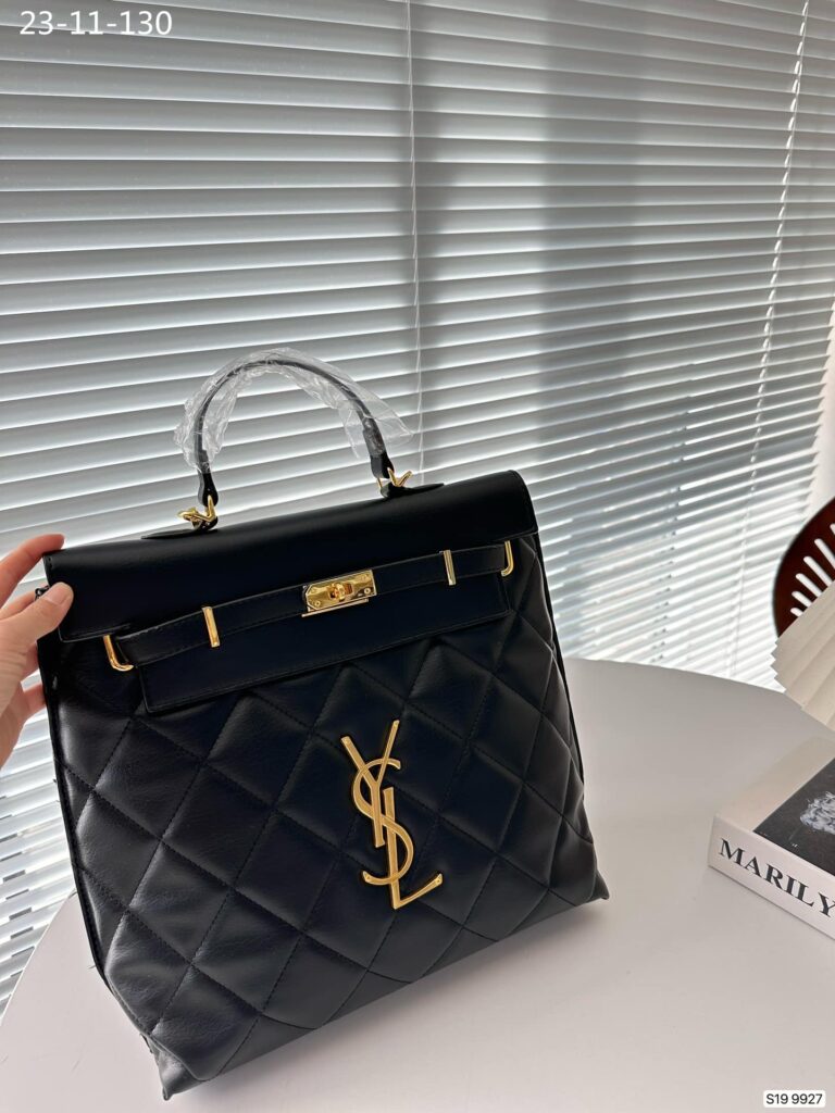 Saint Laurent Leather Backpack Black 30Cm - Image 2