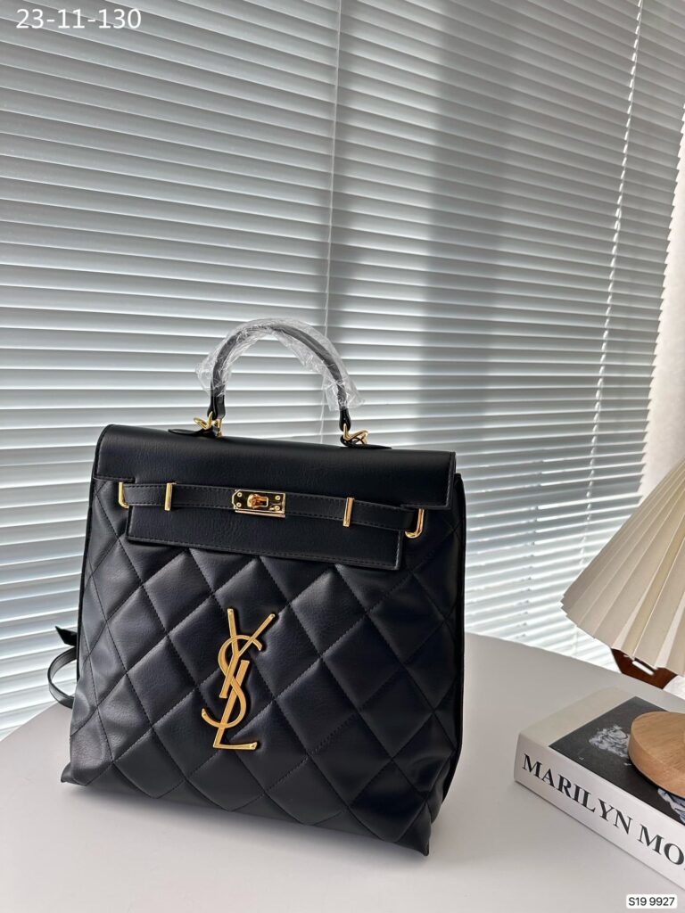 Saint Laurent Leather Backpack Black 30Cm - Image 4