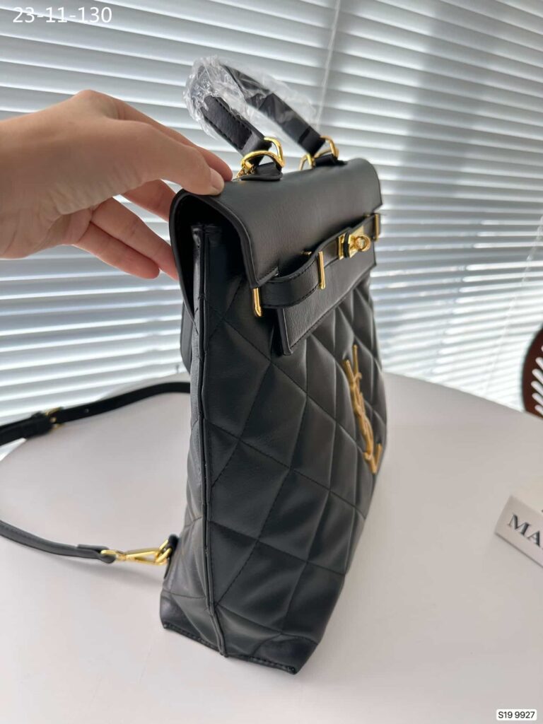 Saint Laurent Leather Backpack Black 30Cm - Image 7