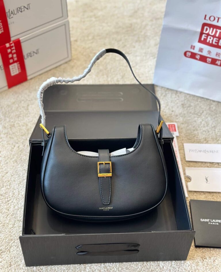 Saint Laurent Le Fermoire Leather Shoulder Bag Black 25Cm 6726152Za2W 1062 - Image 2