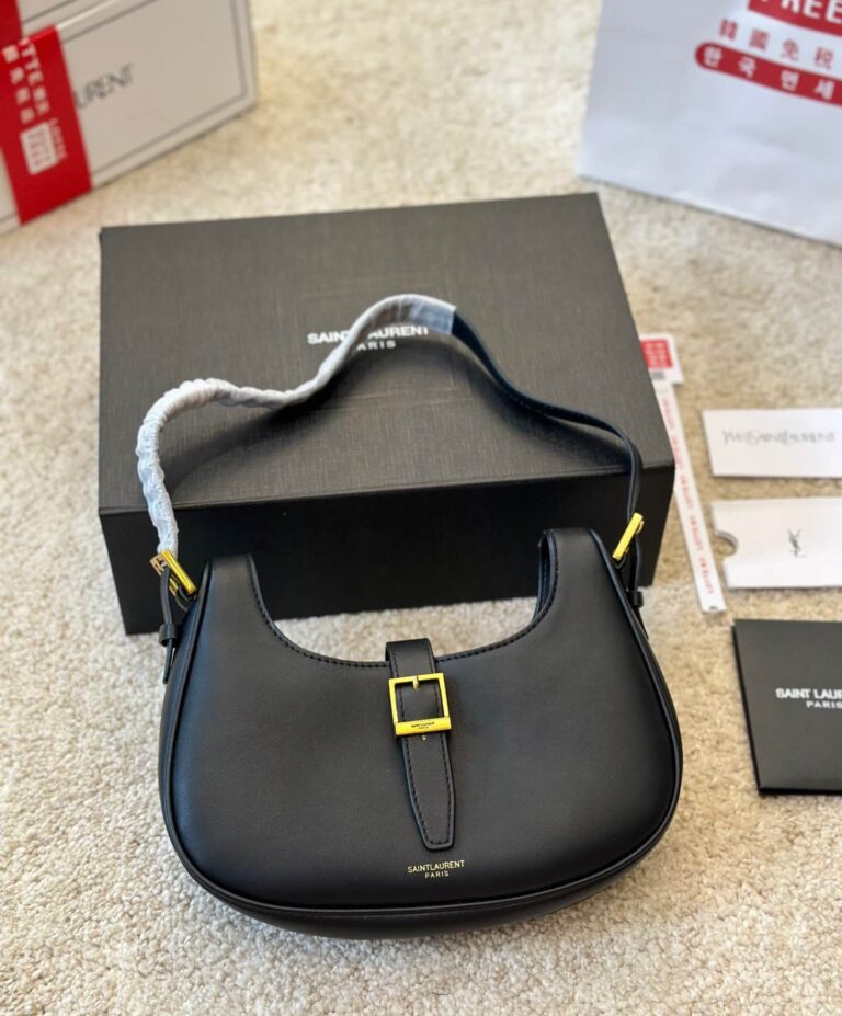 Saint Laurent Le Fermoire Leather Shoulder Bag Black 25Cm 6726152Za2W 1062 - Image 5