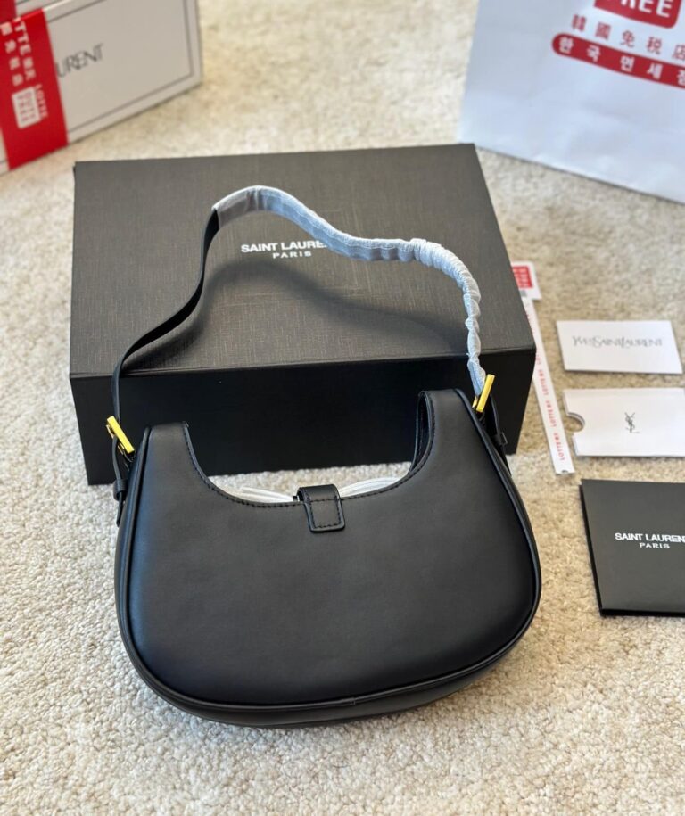 Saint Laurent Le Fermoire Leather Shoulder Bag Black 25Cm 6726152Za2W 1062 - Image 6