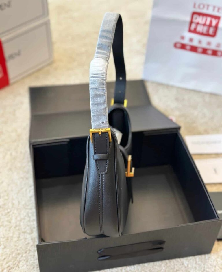 Saint Laurent Le Fermoire Leather Shoulder Bag Black 25Cm 6726152Za2W 1062 - Image 8