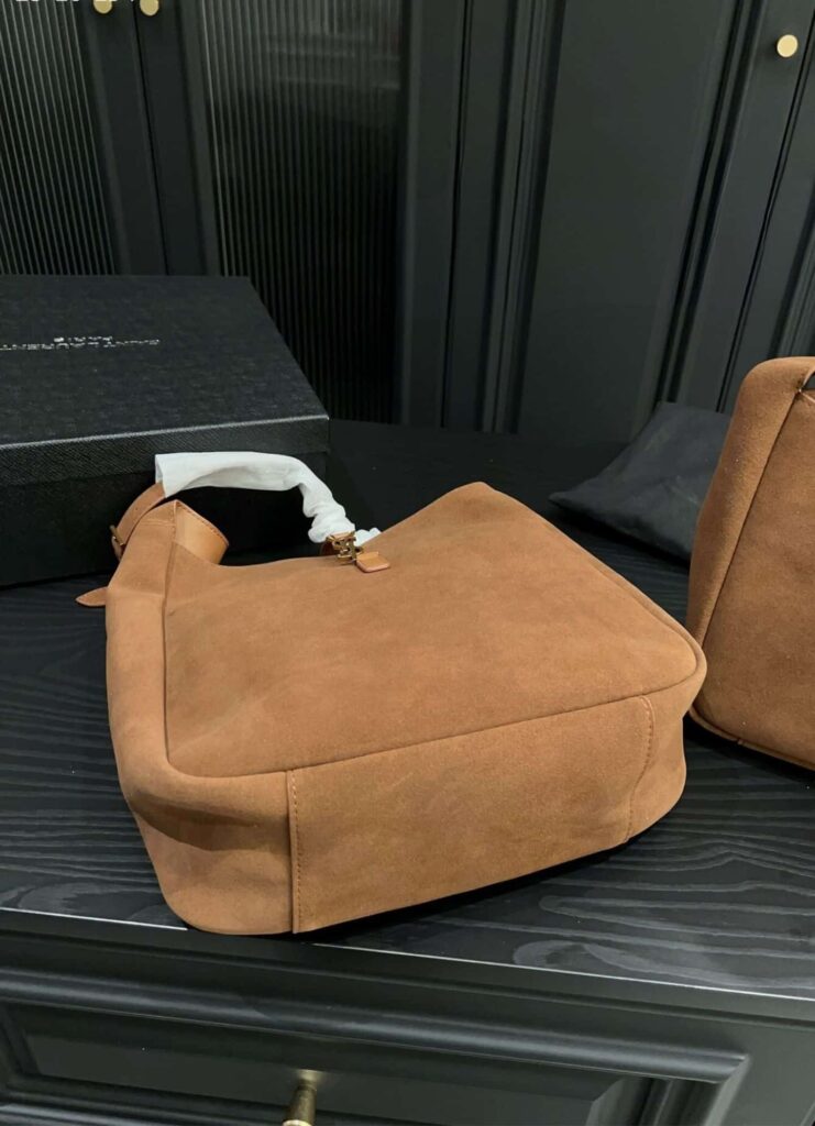 Saint Laurent Small Le 5 À 7 Supple In Suede Brown 22Cm 7139381U80W2102 - Image 9