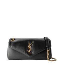 Saint Laurent Calypso Padded Leather Shoulder Bag Black 25Cm