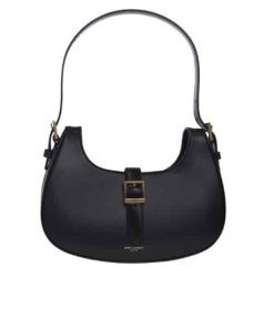 Saint Laurent Le Fermoire Leather Shoulder Bag Black 25Cm 6726152Za2W 1062