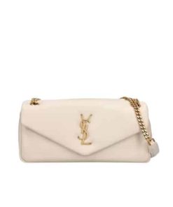 Saint Laurent Calypso In Plunged Lambskin White 27Cm 734153Aacqo9227