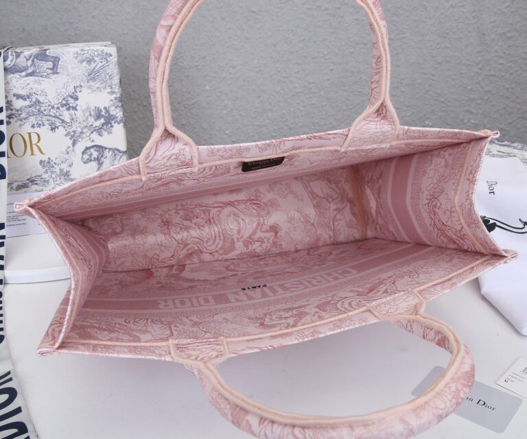 Dior Personalized Large Tote Toile De Jouy Embroidery Pink 42Cm - Image 7