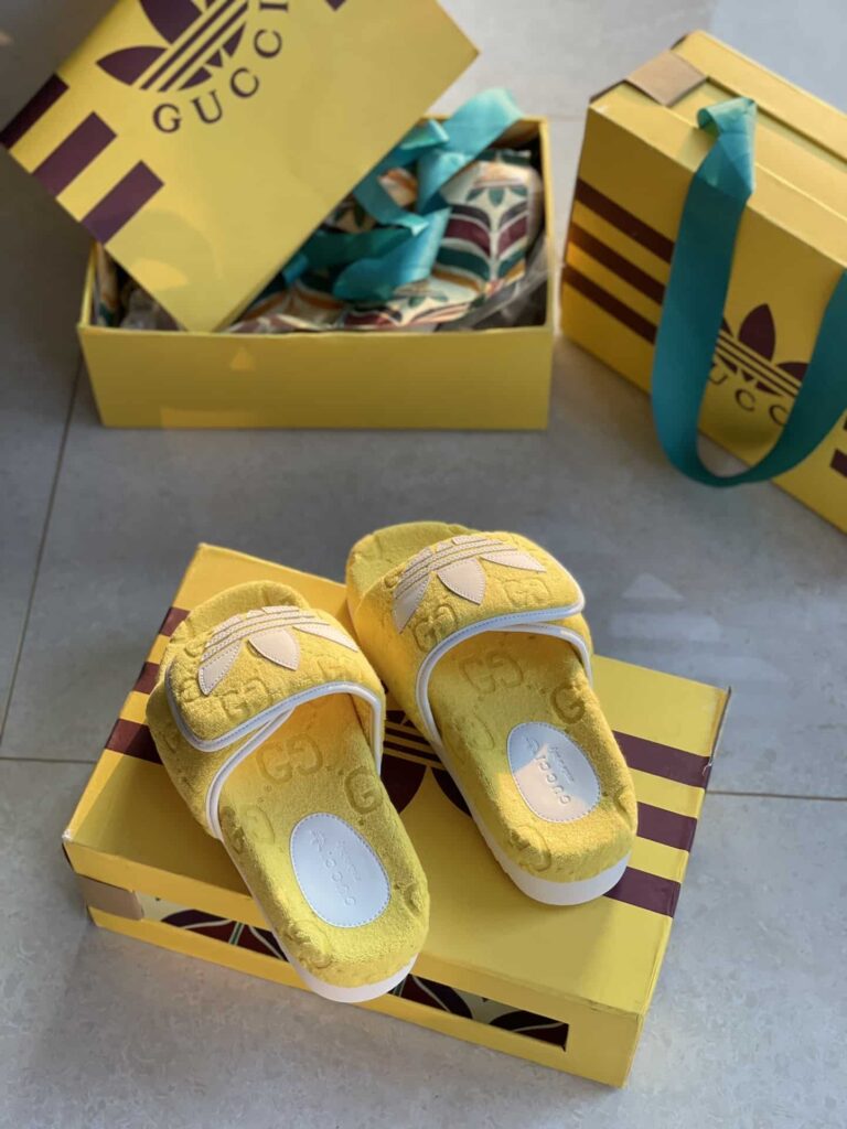 Gucci X Adidas Women'S Gg Platform Sandal Yellow 702398 Uu010 7171 - Image 3