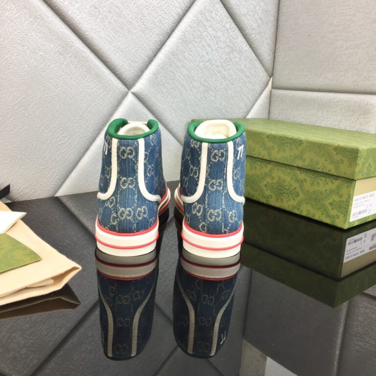 Gucci Tennis 1977 High Top Sneaker Dark Blue 625807 2Kq90 4464 - Image 10