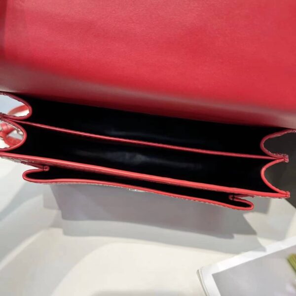 Saint Laurent Sunset Embossed Leather Bag Red - Image 5