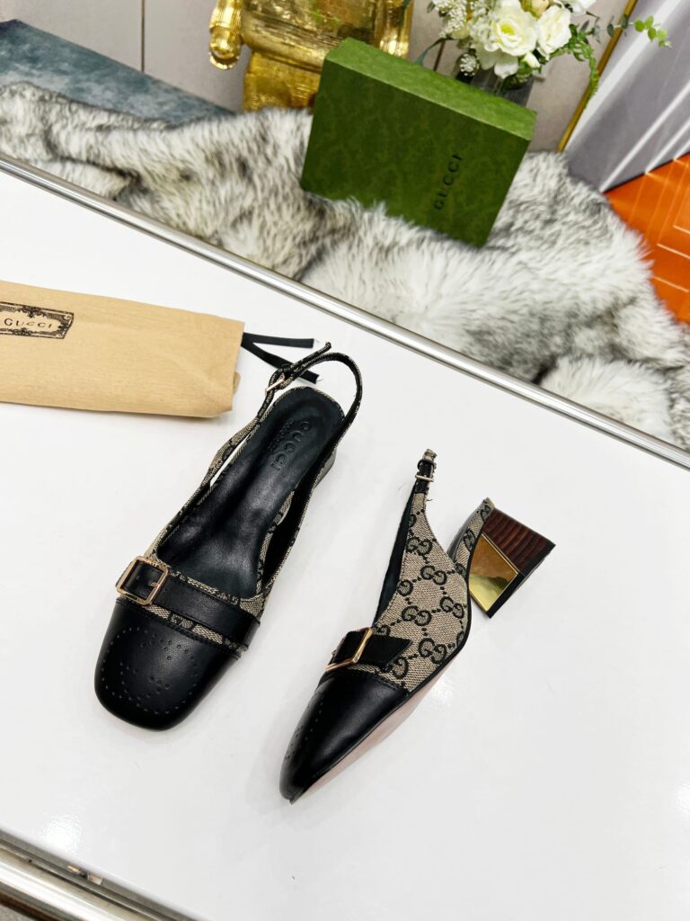 Gucci Women'S Mid Heel Slingback Black - Image 6