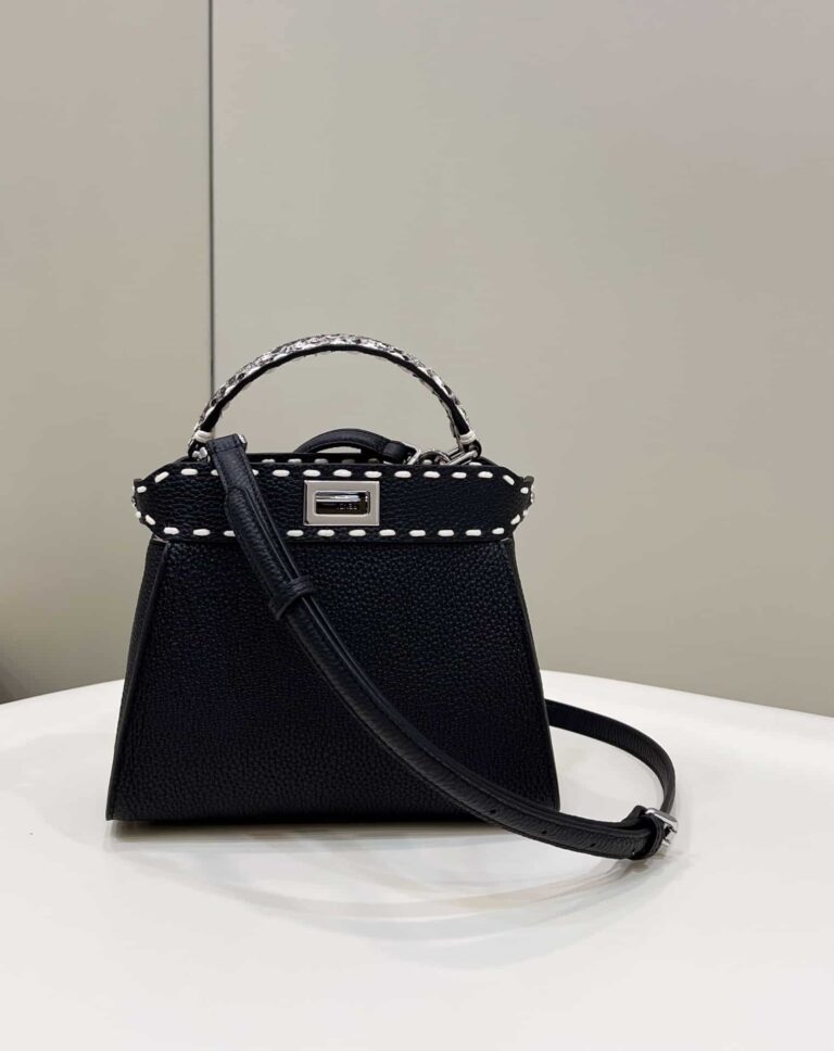 Fendi Peekaboo Mini Selleria Bag With Exotic Details Black 8Bn327Akl3F06Hw - Image 6