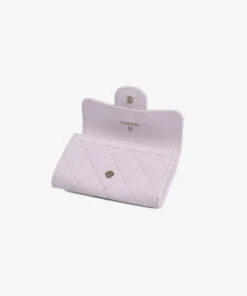 Chanel Classic Card Holder Wallet Light Purple Ap0214