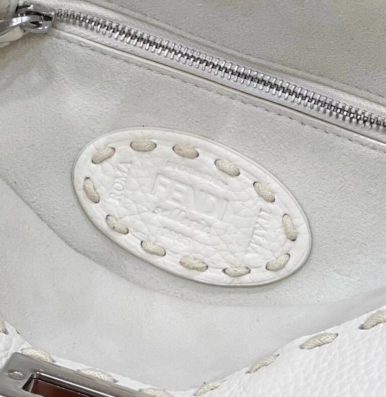 Fendi Peekaboo Mini Selleria Bag With Exotic Details White 8Bn244Akl3F1Jd9 - Image 7