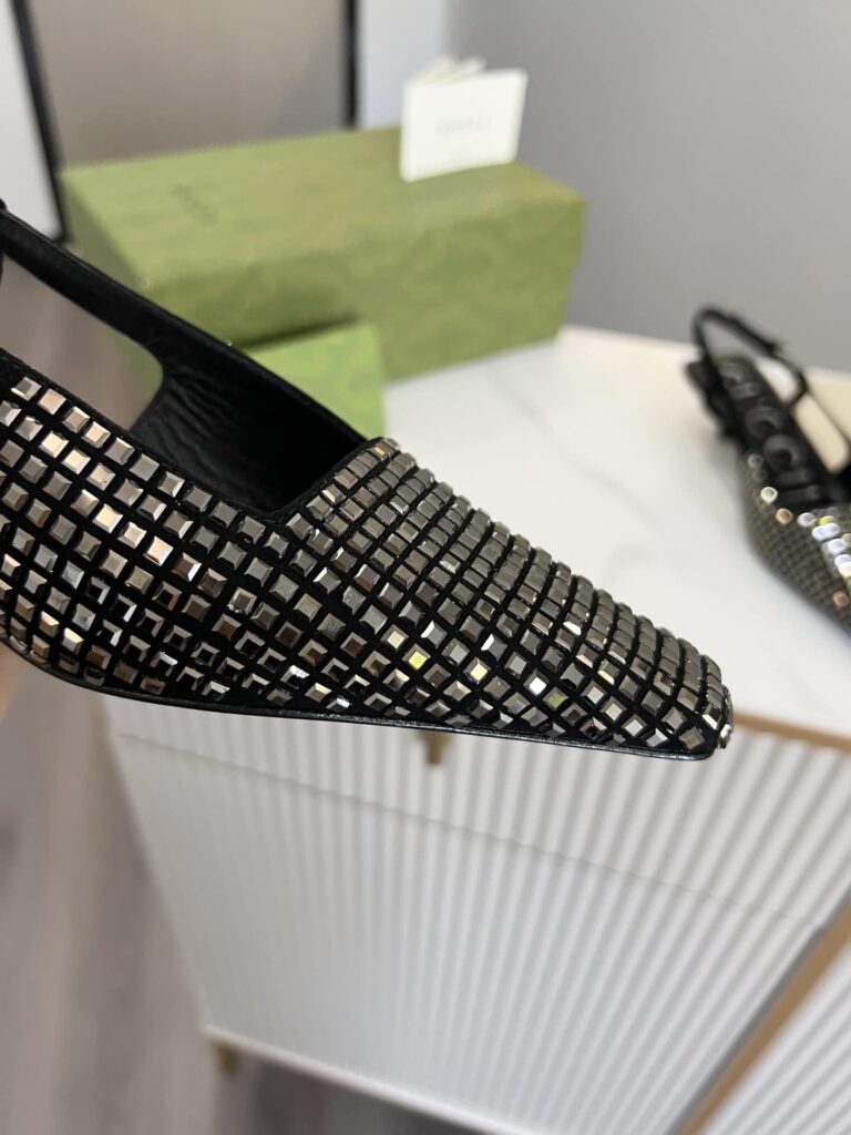 Gucci Women's Slingback Pump Crystal-Embellished ?679364 C2000 1000 - Image 9