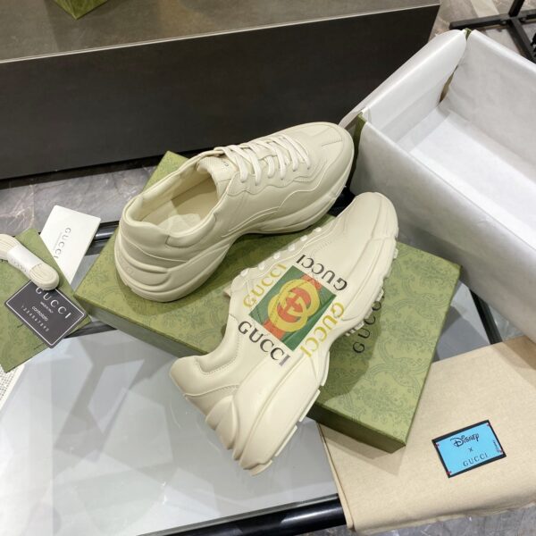 Gucci Women'S Rhyton Gucci Logo Leather Sneaker 500878 Drw00 9522 - Image 5