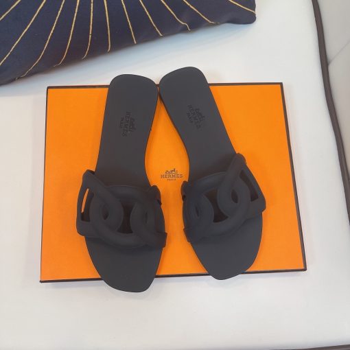 Hermes Aloha Sandal Black H201157Z 02350 - Image 9