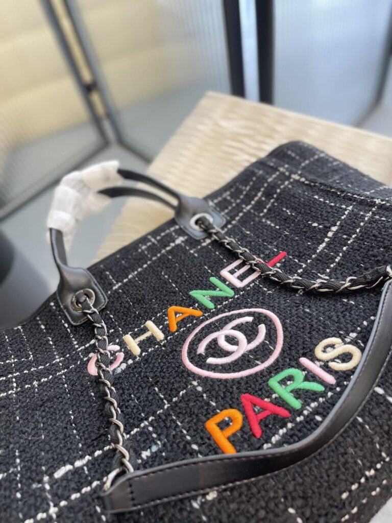 Chanel Large Shopping Bag Black 35Cm A66941 B09275 Nk815 - Image 4