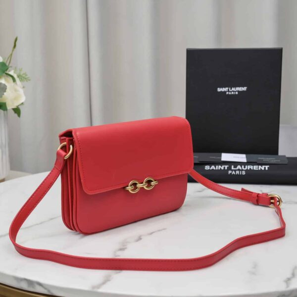 Saint Laurent Le Maillon Satchel In Smooth Leather Red - Image 8