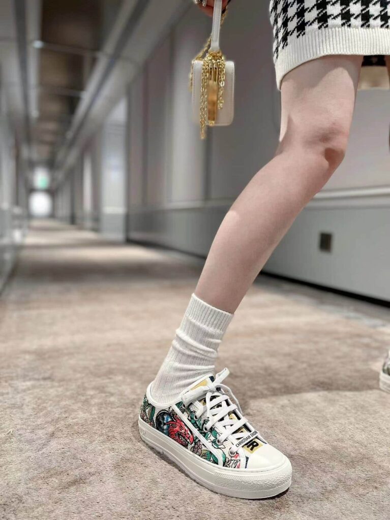 Dior Walk'N' Sneaker Embroidered Cotton White Multicolor Kck211Cses43L - Image 8