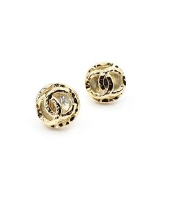 Chanel Cc Button Clip-On Earrings