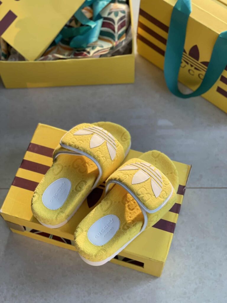 Gucci X Adidas Women'S Gg Platform Sandal Yellow 702398 Uu010 7171 - Image 2