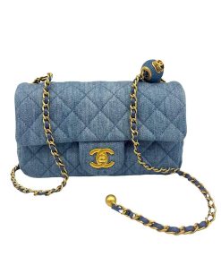 Chanel Denim Rectangular Crush Ghw 20Cm