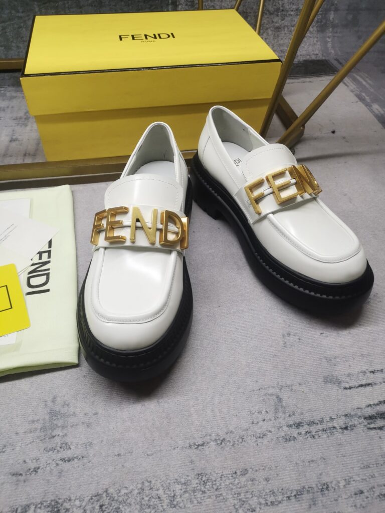 Fendigraphy Smooth Leather Loafers White 8D838369Ff1Iyw - Image 4
