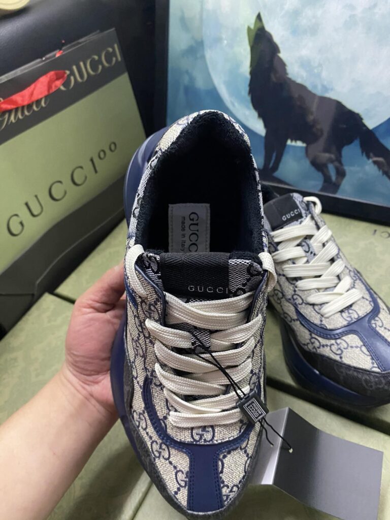 Gucci Women'S Gg Rhyton Sneaker Beige And Blue 692909 Uiq20 1060 - Image 3