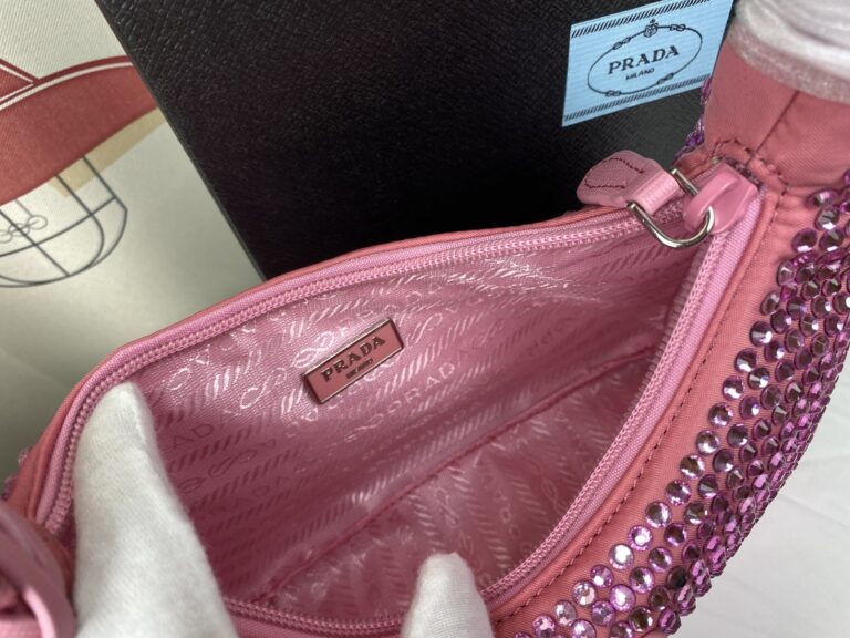 Prada Satin Crystal Mini Re-Edition 2000 Pink 1Bc5152Awlf0E18Vooo - Image 7