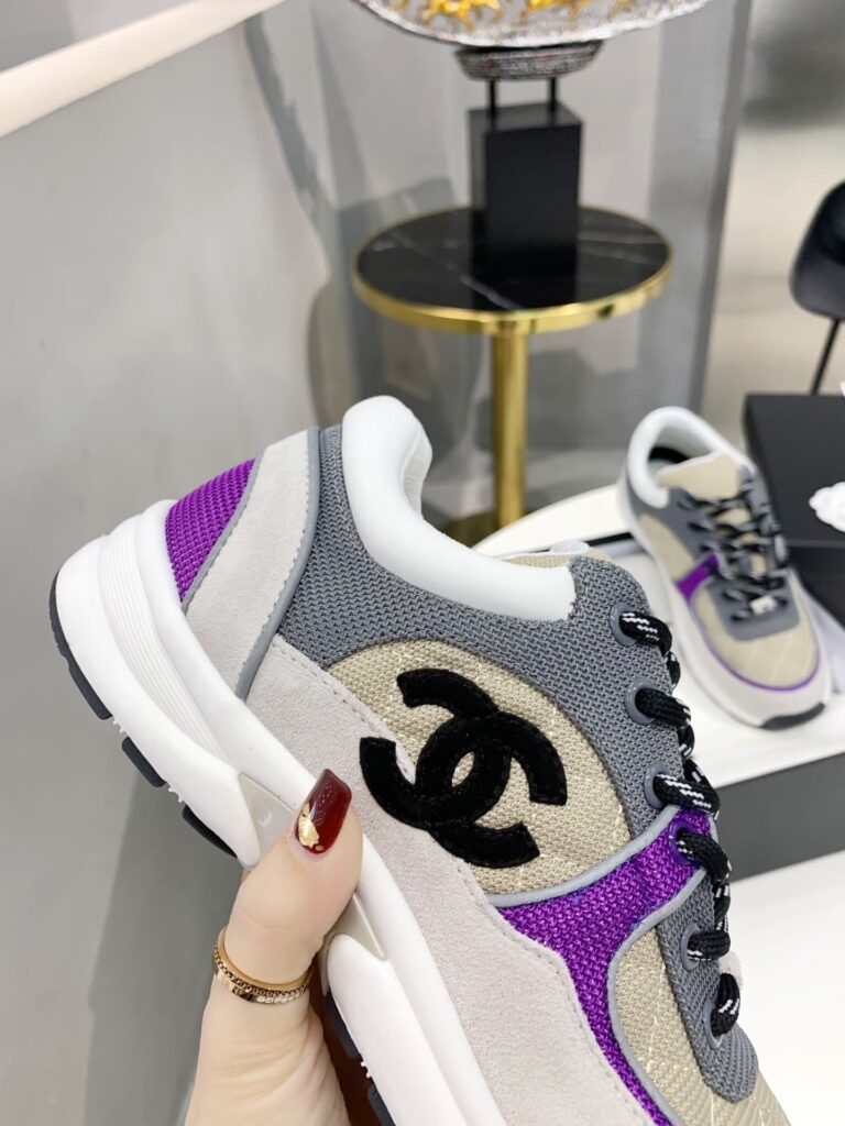 Chanel Low Top Trainer Beige Purple G38299-Y55435-K3164 - Image 5