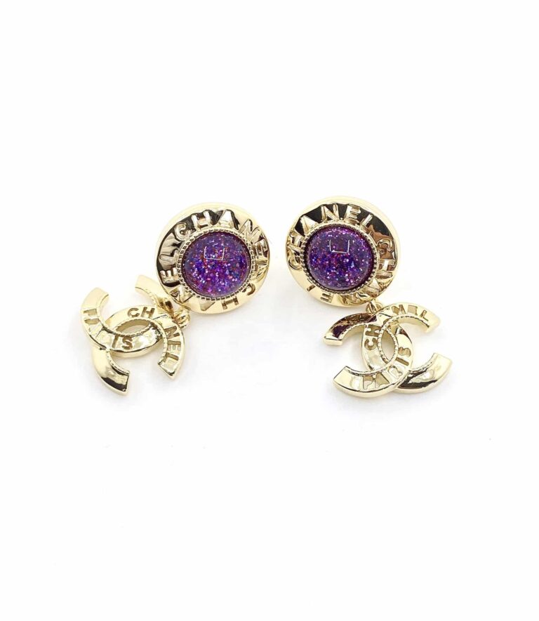 Chanel Purple Earrings - Image 5