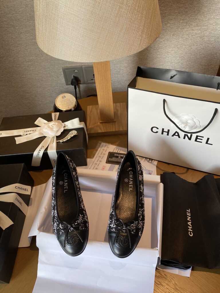 Chanel Plain Toe Rubber Sole Casual Style Tweed Black - Image 5