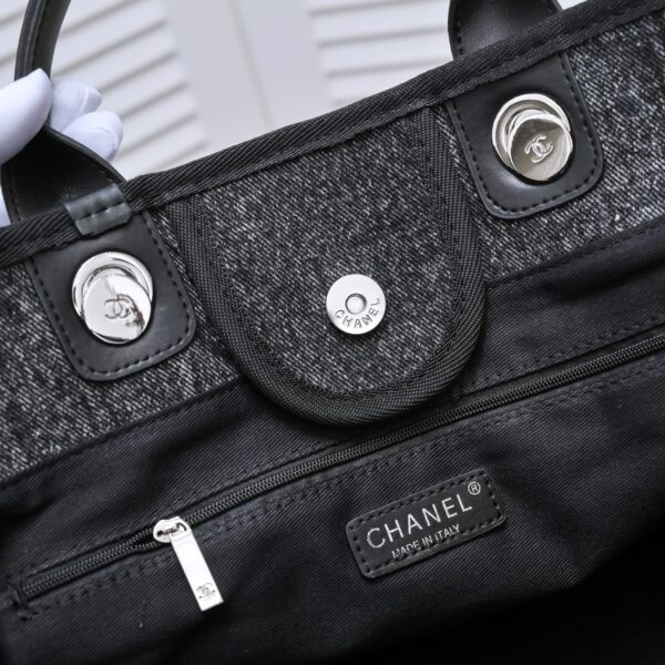 Chanel Large Tote Sliver Tone Metal Black Tote 38Cm A66941B06387 - Image 8