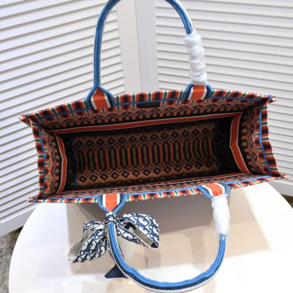 Dior Personalized Large Book Tote Canvas Embroidery Dark Multicolor - Image 7