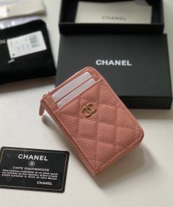 Chanel Zipped Coin Purse Pink Ap1650