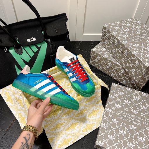Gucci X Adidas Gazelle Sneaker In Light Blue 707867 U7R10 3660 - Image 3