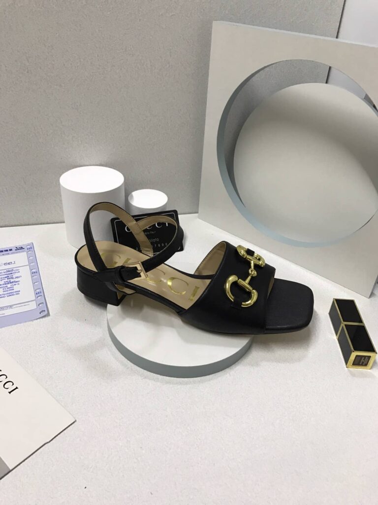 Gucci Women's Sandal With Horsebit Black 655413 Bko00 1000 - Image 7