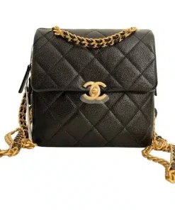 Chanel Cc Mini Flap Backpack Black 20Cm