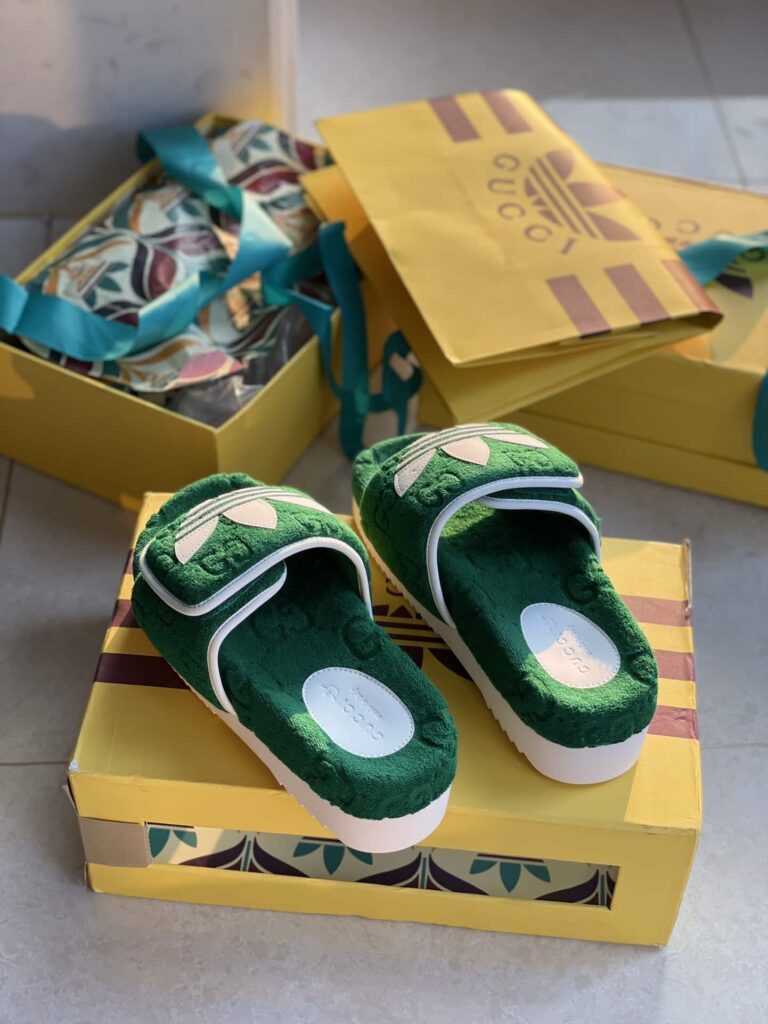 Gucci X Adidas Women'S Gg Platform Sandal Green 702398 Uu010 3171 - Image 5